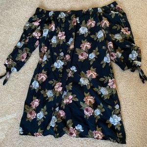Off the shoulder floral mini dress